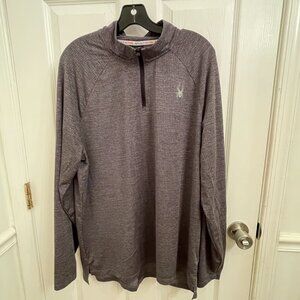 Spyder Active Gray Long Sleeve 1/4 Zip Soft Pullover Shirt Size XL